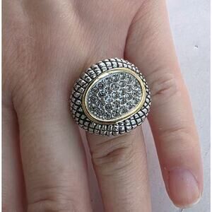 marked DSMK stainless steel two gold and silver Tone ring fashion Size 6 New